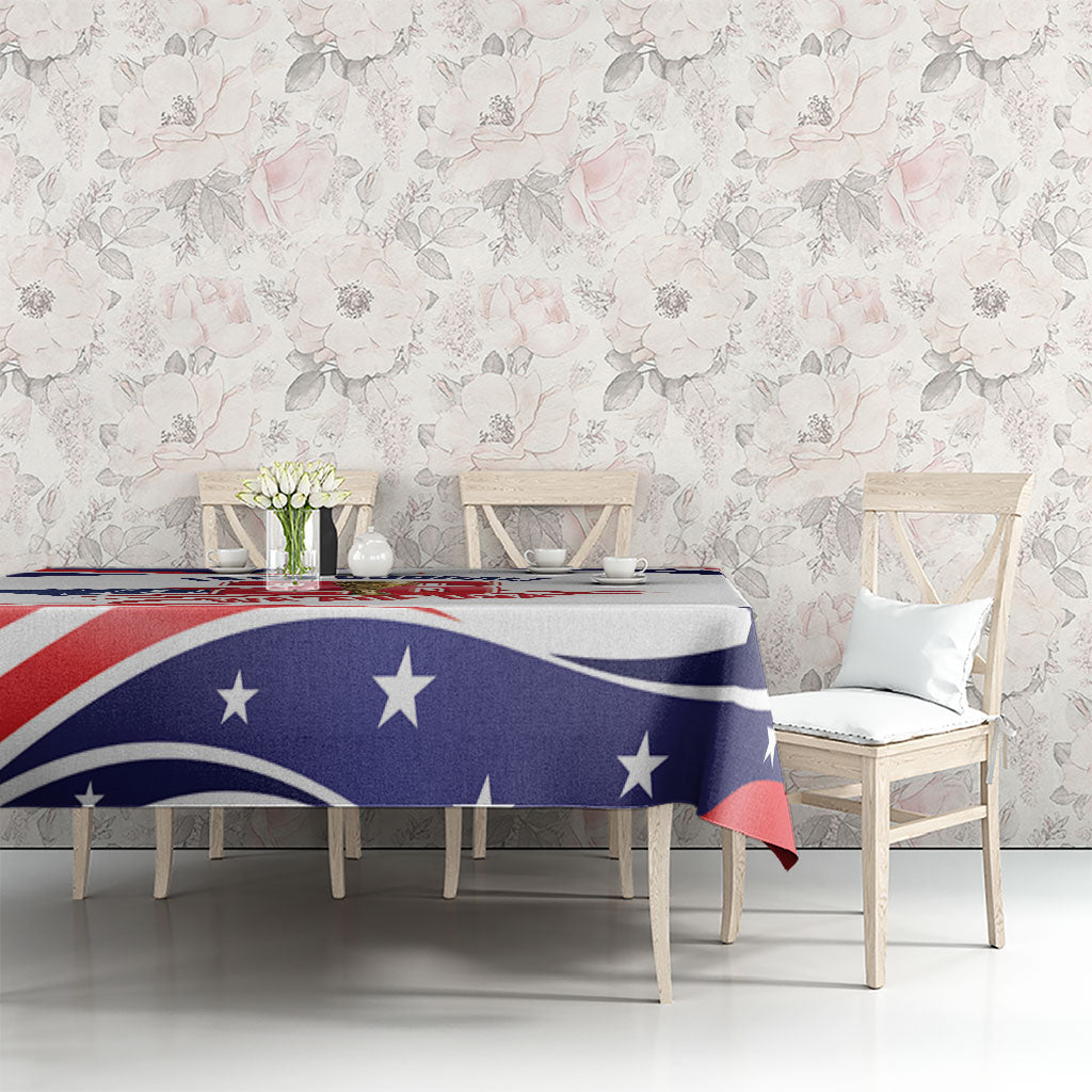 United States 2026 Soccer Tablecloth We Are USA Go Champions Flag Waves