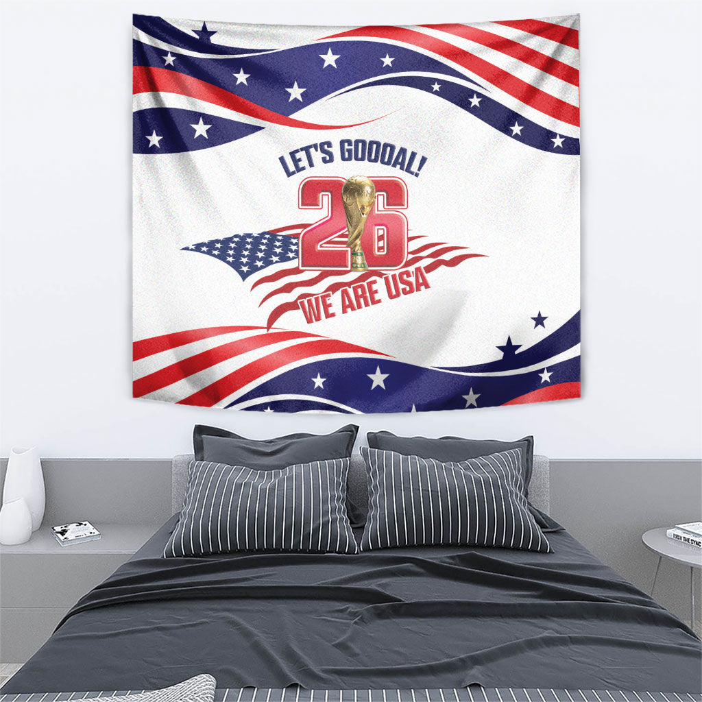 United States 2026 Soccer Tapestry We Are USA Go Champions Flag Waves
