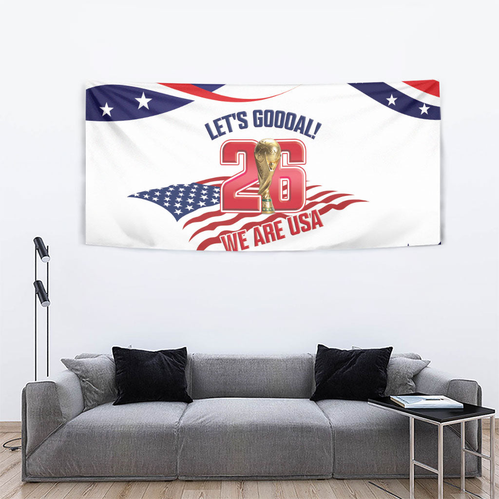 United States 2026 Soccer Tapestry We Are USA Go Champions Flag Waves