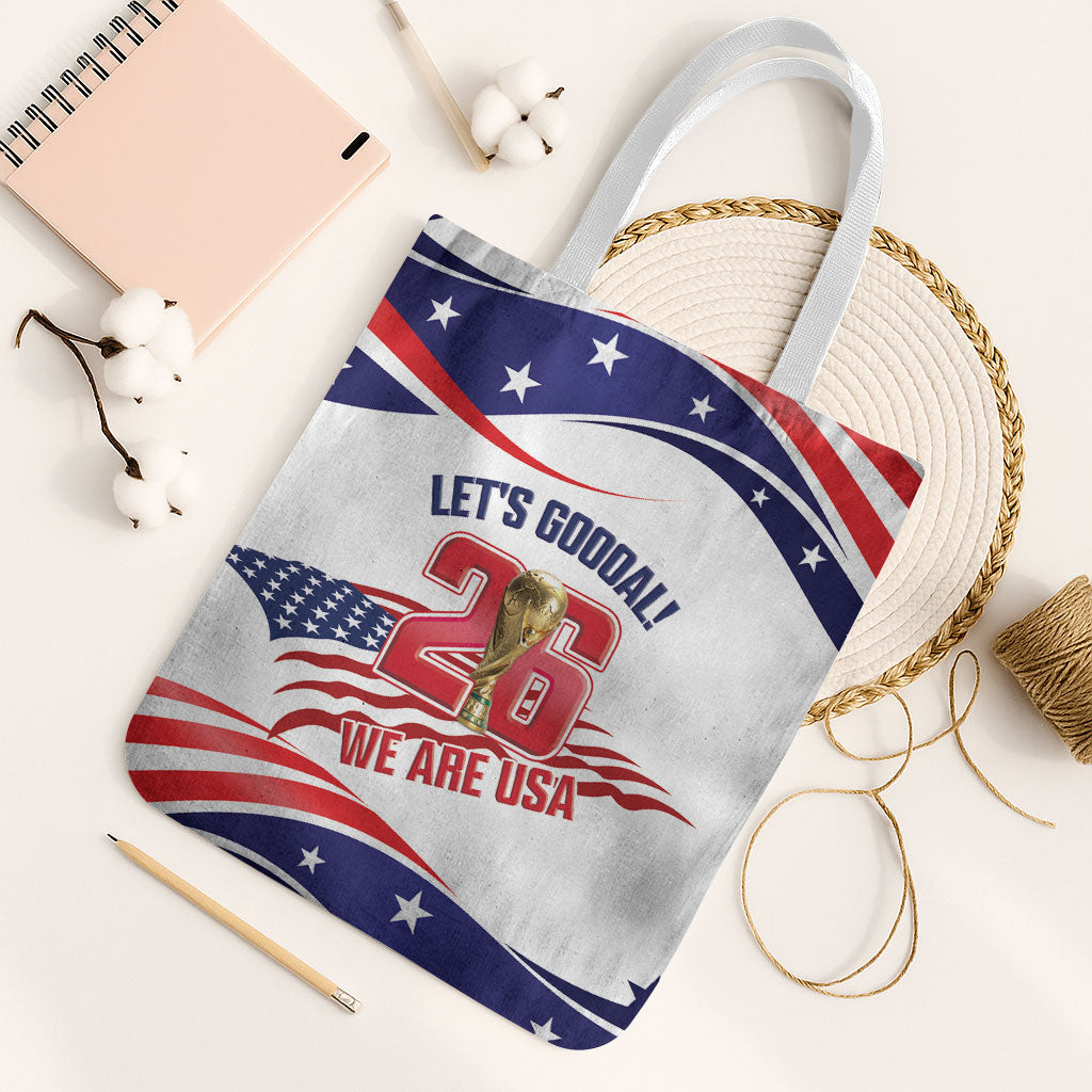 United States 2026 Soccer Tote Bag We Are USA Go Champions Flag Waves