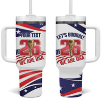 United States 2026 Soccer Custom Tumbler With Handle We Are USA Go Champions Flag Waves