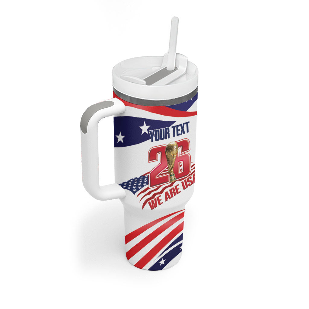 United States 2026 Soccer Custom Tumbler With Handle We Are USA Go Champions Flag Waves