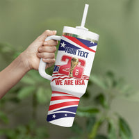 United States 2026 Soccer Custom Tumbler With Handle We Are USA Go Champions Flag Waves