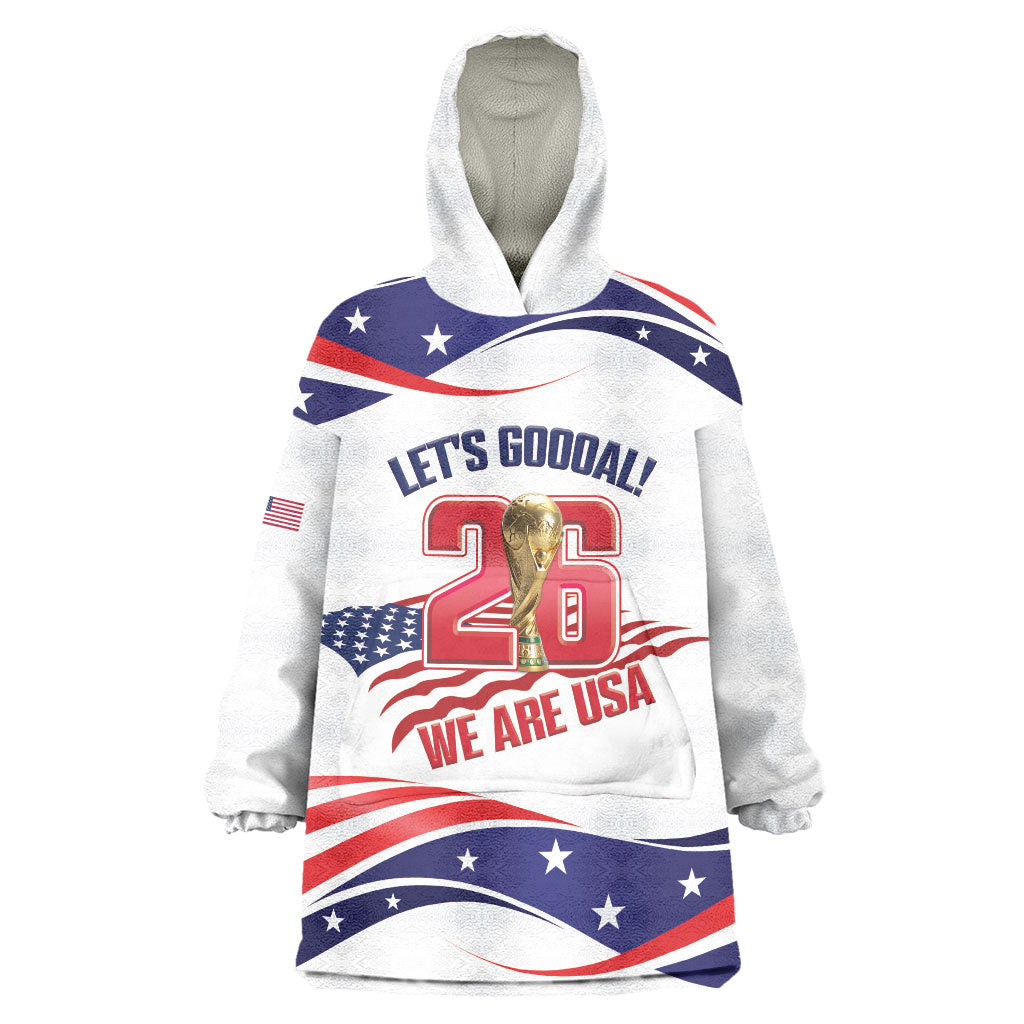 United States 2026 Soccer Custom Wearable Blanket Hoodie We Are USA Go Champions Flag Waves
