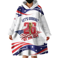 United States 2026 Soccer Custom Wearable Blanket Hoodie We Are USA Go Champions Flag Waves