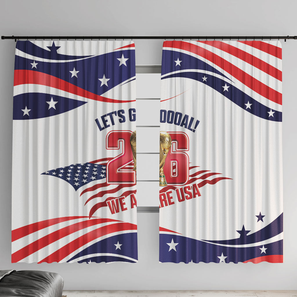 United States 2026 Soccer Window Curtain We Are USA Go Champions Flag Waves