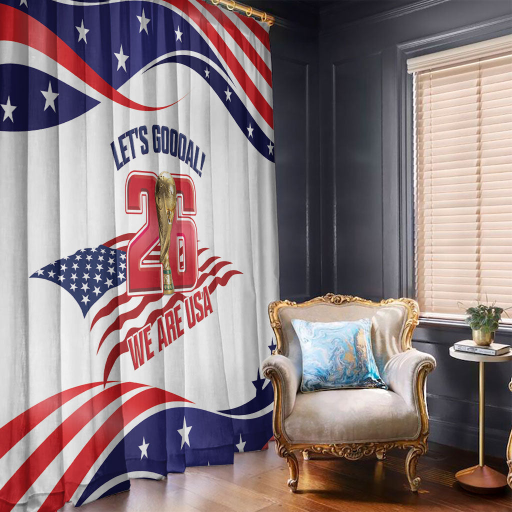 United States 2026 Soccer Window Curtain We Are USA Go Champions Flag Waves