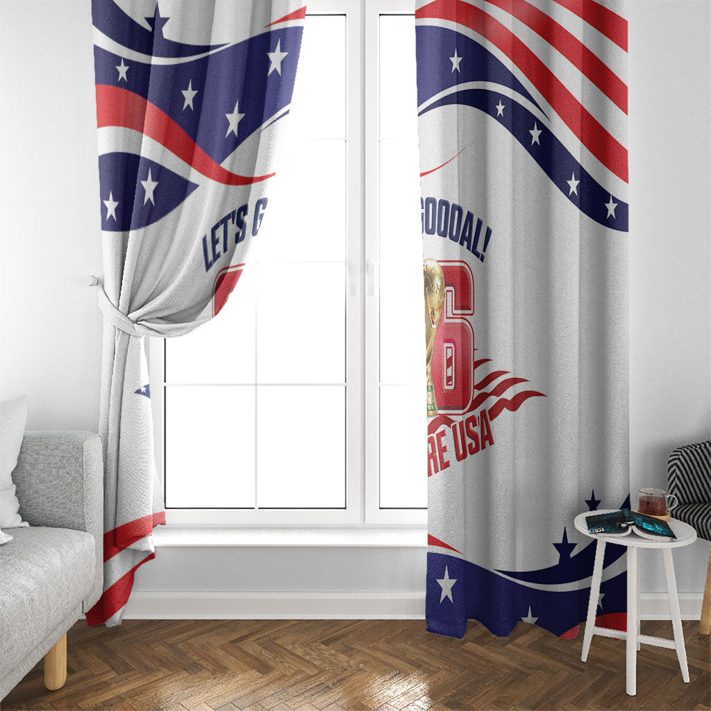 United States 2026 Soccer Window Curtain We Are USA Go Champions Flag Waves