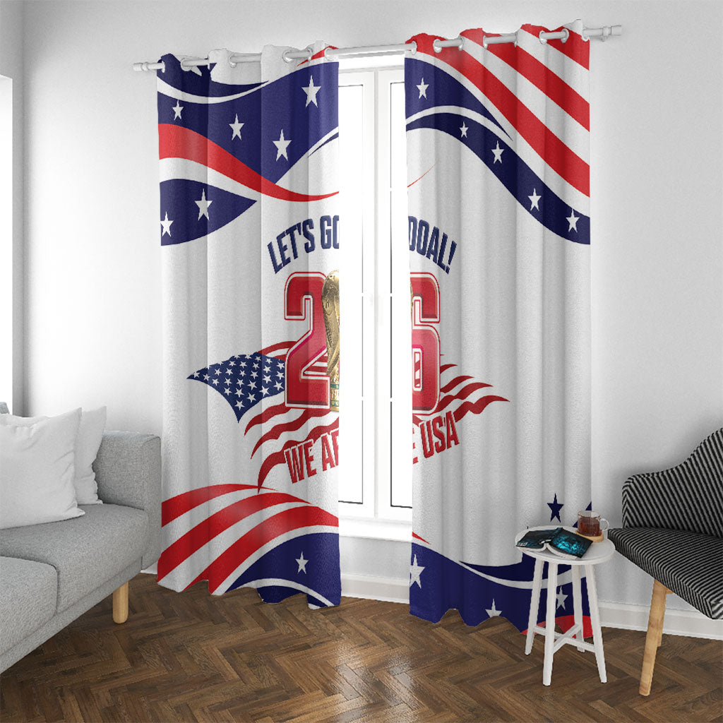 United States 2026 Soccer Window Curtain We Are USA Go Champions Flag Waves