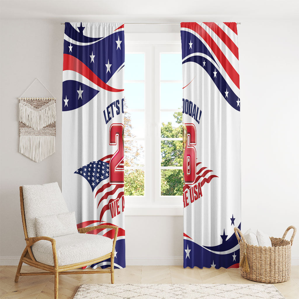 United States 2026 Soccer Window Curtain We Are USA Go Champions Flag Waves