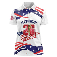 United States 2026 Soccer Custom Women Polo Shirt We Are USA Go Champions Flag Waves