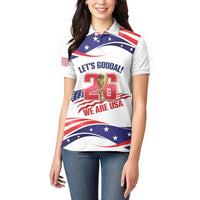 United States 2026 Soccer Custom Women Polo Shirt We Are USA Go Champions Flag Waves