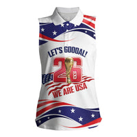 United States 2026 Soccer Custom Women Sleeveless Polo Shirt We Are USA Go Champions Flag Waves