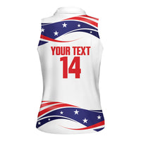 United States 2026 Soccer Custom Women Sleeveless Polo Shirt We Are USA Go Champions Flag Waves