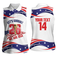 United States 2026 Soccer Custom Women Sleeveless Polo Shirt We Are USA Go Champions Flag Waves