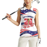 United States 2026 Soccer Custom Women Sleeveless Polo Shirt We Are USA Go Champions Flag Waves