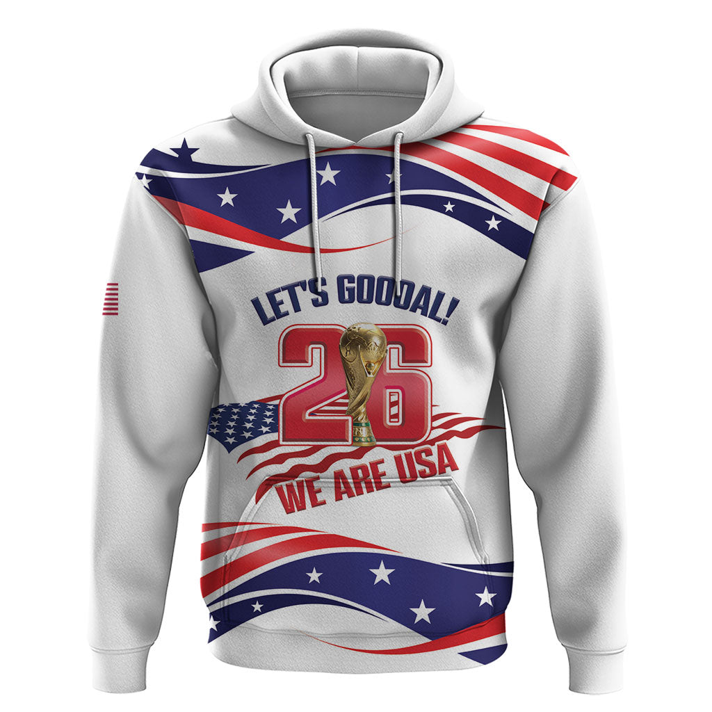 United States 2026 Soccer Custom Zip Hoodie We Are USA Go Champions Flag Waves
