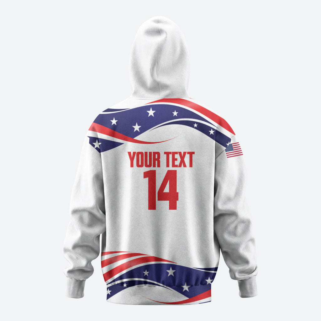 United States 2026 Soccer Custom Zip Hoodie We Are USA Go Champions Flag Waves