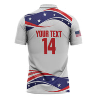United States 2026 Soccer Custom Zipper Polo Shirt We Are USA Go Champions Flag Waves