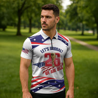 United States 2026 Soccer Custom Zipper Polo Shirt We Are USA Go Champions Flag Waves