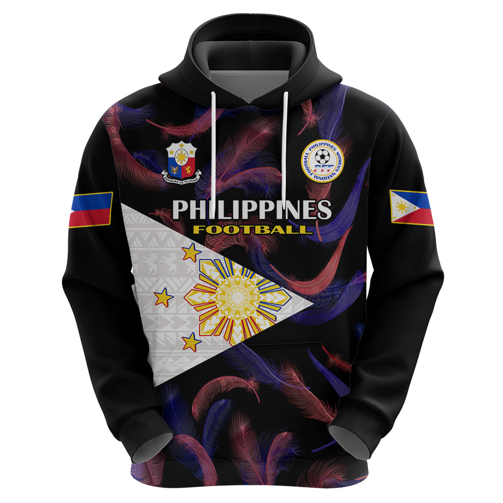 Philippines Football Hoodie 2023 World Cup Go Filipinas Feather Black Version - Wonder Print Shop