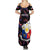 Custom Philippines Football Summer Maxi Dress 2023 World Cup Go Filipinas Feather Black Version - Wonder Print Shop