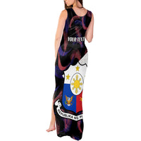Custom Philippines Football Tank Maxi Dress 2023 World Cup Go Filipinas Feather Black Version - Wonder Print Shop