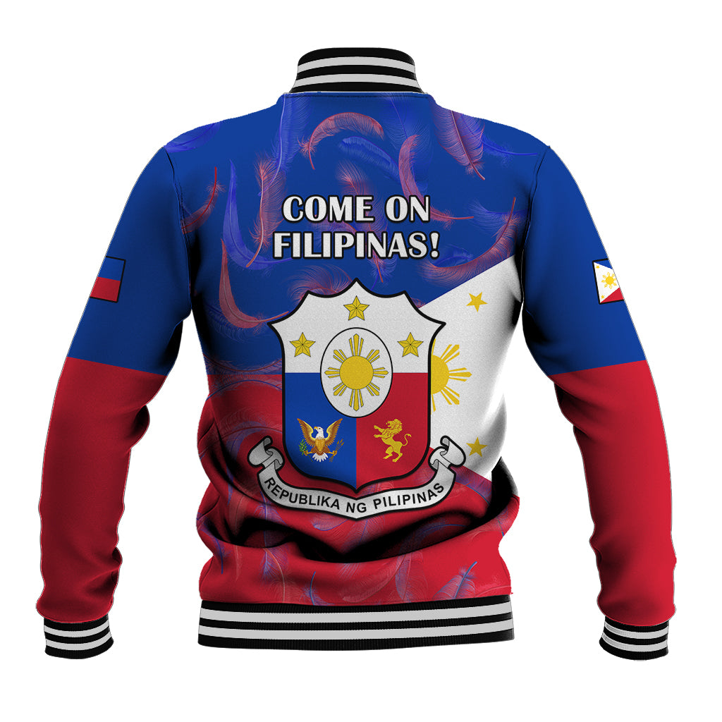Philippines Football Baseball Jacket 2023 World Cup Go Filipinas Feather Flag Version - Wonder Print Shop