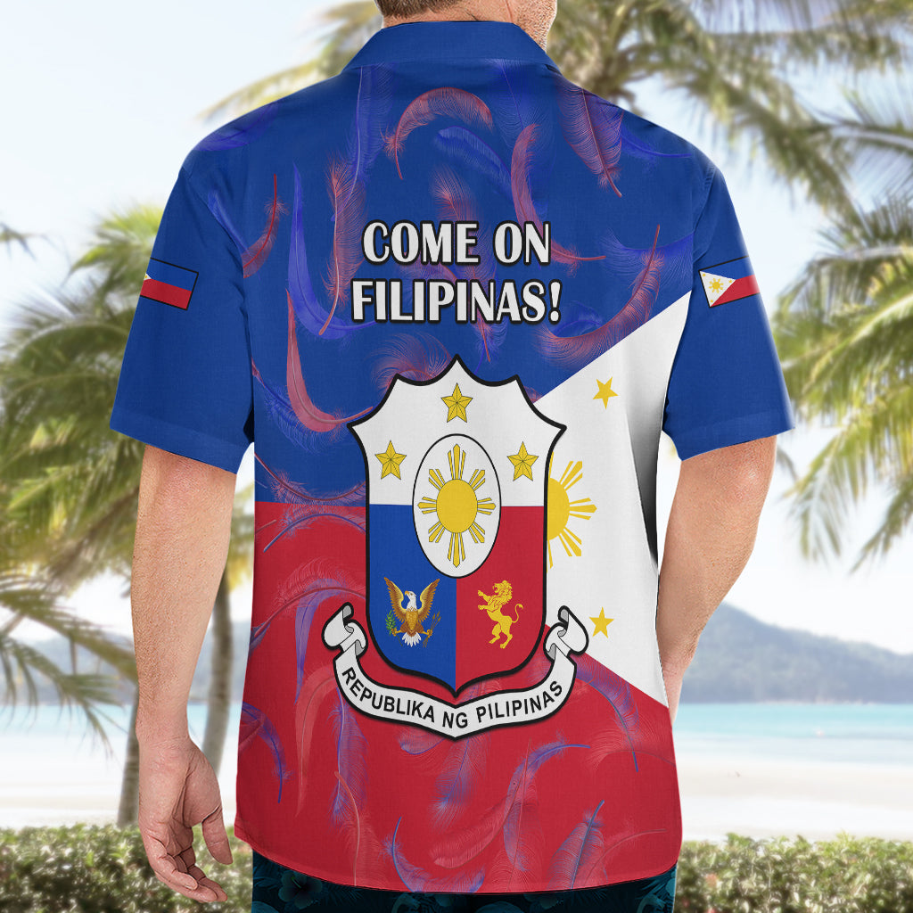 Philippines Football Hawaiian Shirt 2023 World Cup Go Filipinas Feather Flag Version - Wonder Print Shop