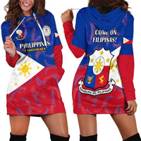 Philippines Football Hoodie Dress 2023 World Cup Go Filipinas Feather Flag Version - Wonder Print Shop
