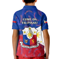 Philippines Football Kid Polo Shirt 2023 World Cup Go Filipinas Feather Flag Version - Wonder Print Shop