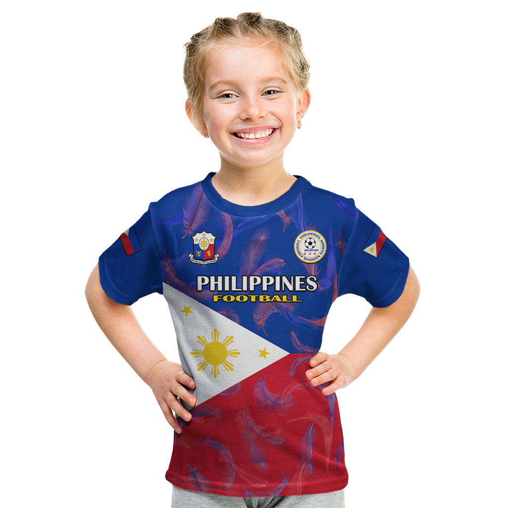 Philippines Football Kid T Shirt 2023 World Cup Go Filipinas Feather Flag Version - Wonder Print Shop