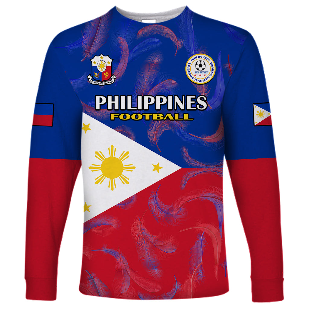 Philippines Football Long Sleeve Shirt 2023 World Cup Go Filipinas Feather Flag Version - Wonder Print Shop