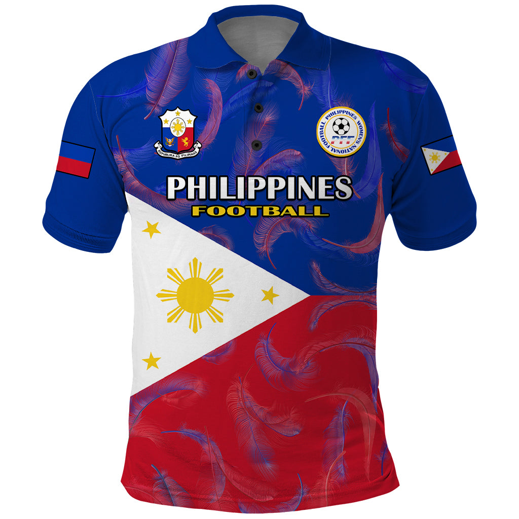 Philippines Football Polo Shirt 2023 World Cup Go Filipinas Feather Flag Version - Wonder Print Shop
