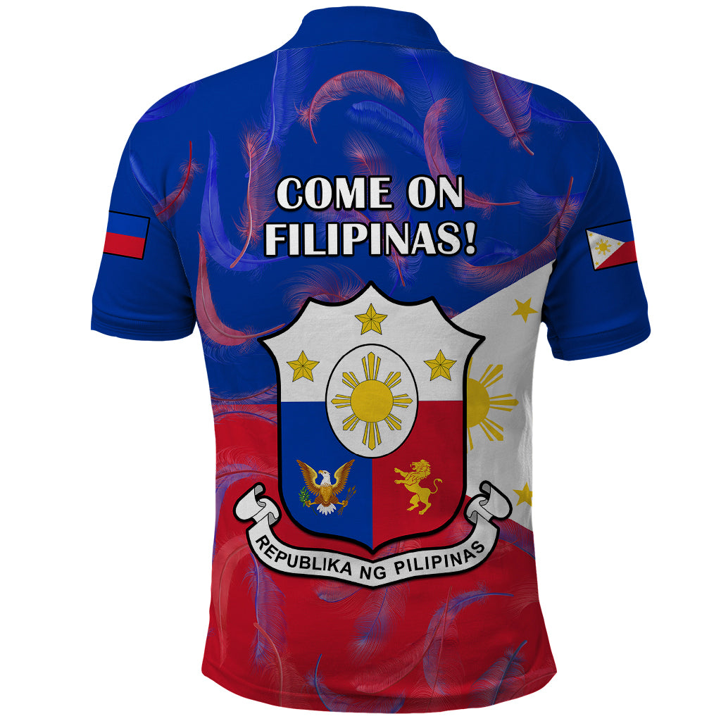 Philippines Football Polo Shirt 2023 World Cup Go Filipinas Feather Flag Version - Wonder Print Shop