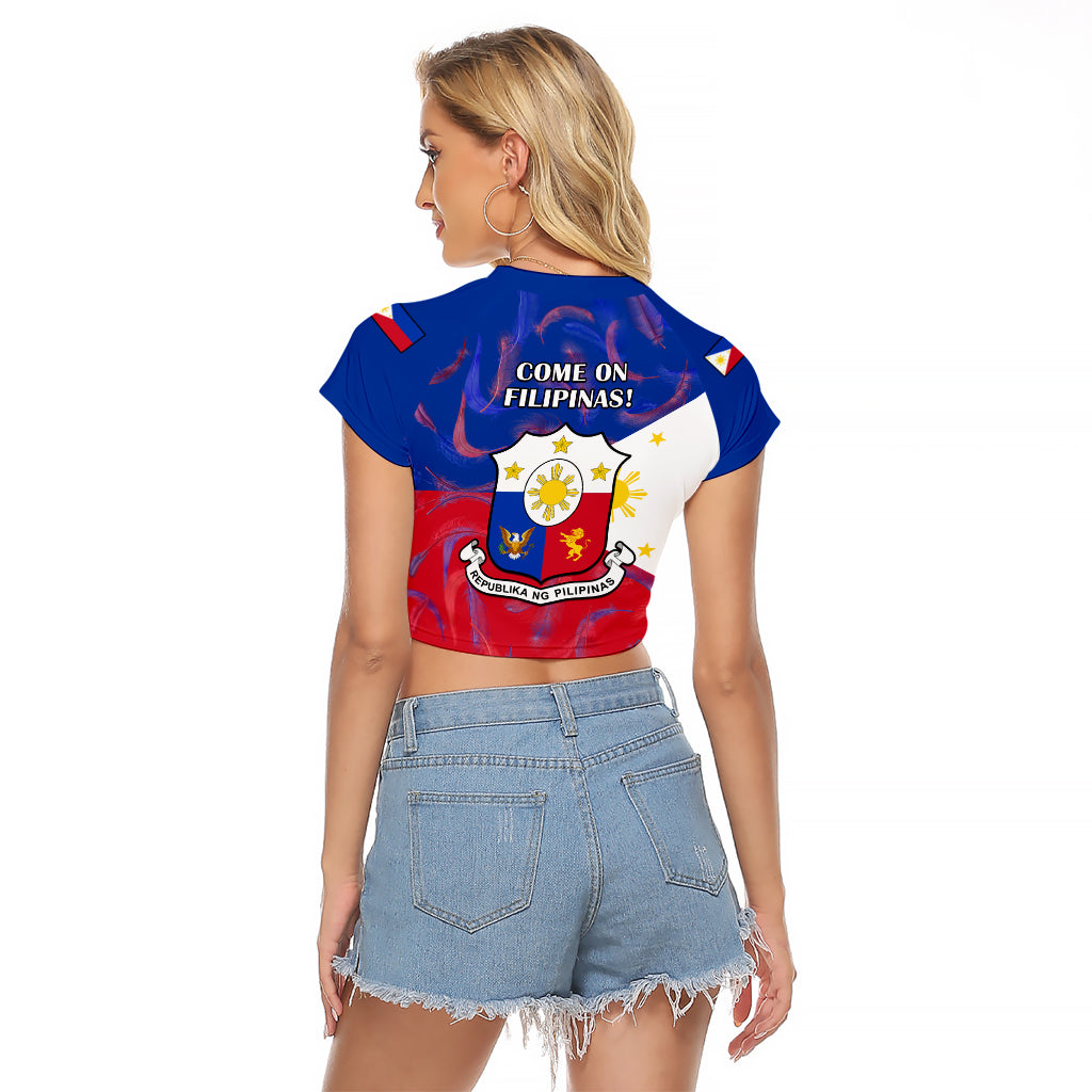 Philippines Football Raglan Cropped T Shirt 2023 World Cup Go Filipinas Feather Flag Version - Wonder Print Shop