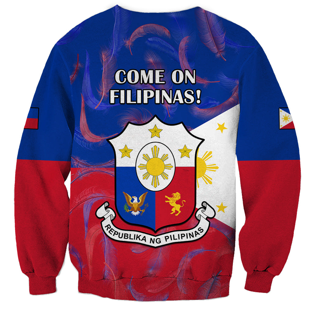 Philippines Football Sweatshirt 2023 World Cup Go Filipinas Feather Flag Version - Wonder Print Shop