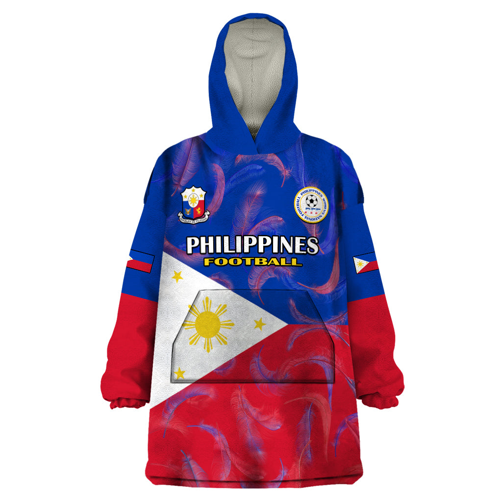 Philippines Football Wearable Blanket Hoodie 2023 World Cup Go Filipinas Feather Flag Version - Wonder Print Shop