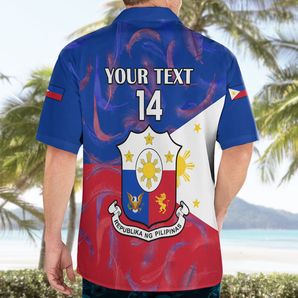 Custom Philippines Football Hawaiian Shirt 2023 World Cup Go Filipinas Feather Flag Version - Wonder Print Shop