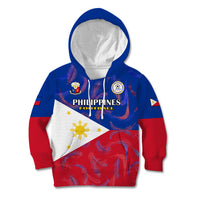 Custom Philippines Football Kid Hoodie 2023 World Cup Go Filipinas Feather Flag Version - Wonder Print Shop