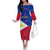 Custom Philippines Football Off The Shoulder Long Sleeve Dress 2023 World Cup Go Filipinas Feather Flag Version - Wonder Print Shop