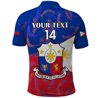 Custom Philippines Football Polo Shirt 2023 World Cup Go Filipinas Feather Flag Version - Wonder Print Shop