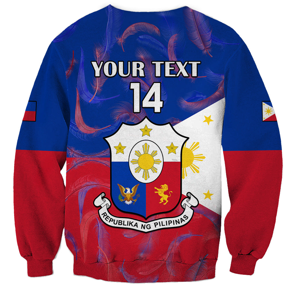 Custom Philippines Football Sweatshirt 2023 World Cup Go Filipinas Feather Flag Version - Wonder Print Shop