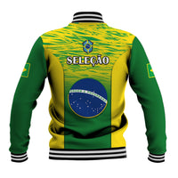 Brazil Football Baseball Jacket 2023 World Cup Go Selecao Gradient Style - Wonder Print Shop