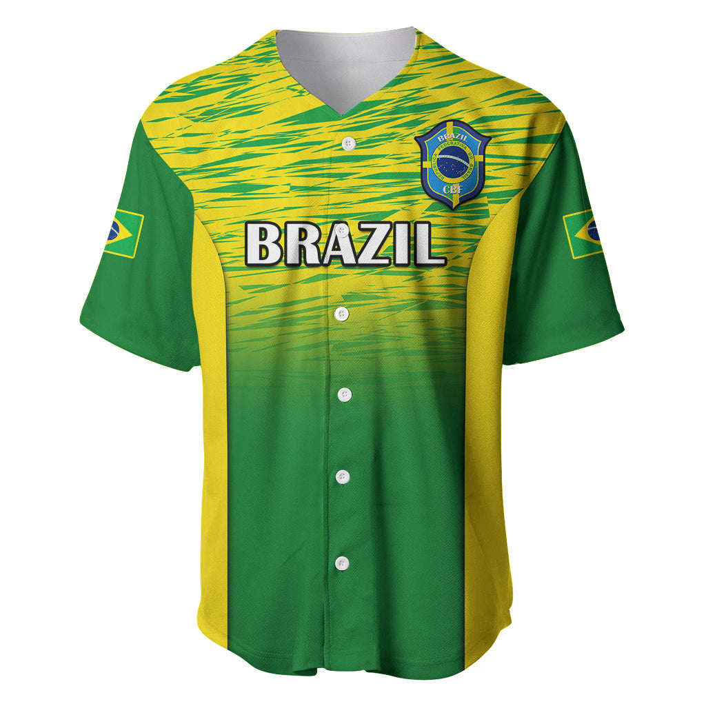 Brazil Football Baseball Jersey 2023 World Cup Go Selecao Gradient Style - Wonder Print Shop