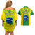 Brazil Football Couples Matching Off Shoulder Short Dress and Hawaiian Shirt 2023 World Cup Go Selecao Gradient Style - Wonder Print Shop
