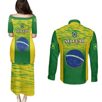 Brazil gradient midi dress and long-sleeve button shirt set, back view with SELECAO