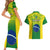 Brazil Football Couples Matching Short Sleeve Bodycon Dress and Hawaiian Shirt 2023 World Cup Go Selecao Gradient Style - Wonder Print Shop