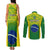 Brazil Football Couples Matching Tank Maxi Dress and Long Sleeve Button Shirts 2023 World Cup Go Selecao Gradient Style - Wonder Print Shop