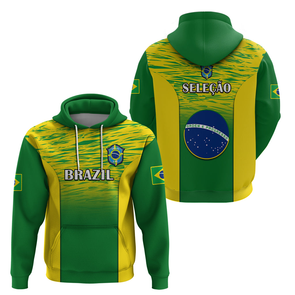 Brazil Football Hoodie 2023 World Cup Go Selecao Gradient Style - Wonder Print Shop